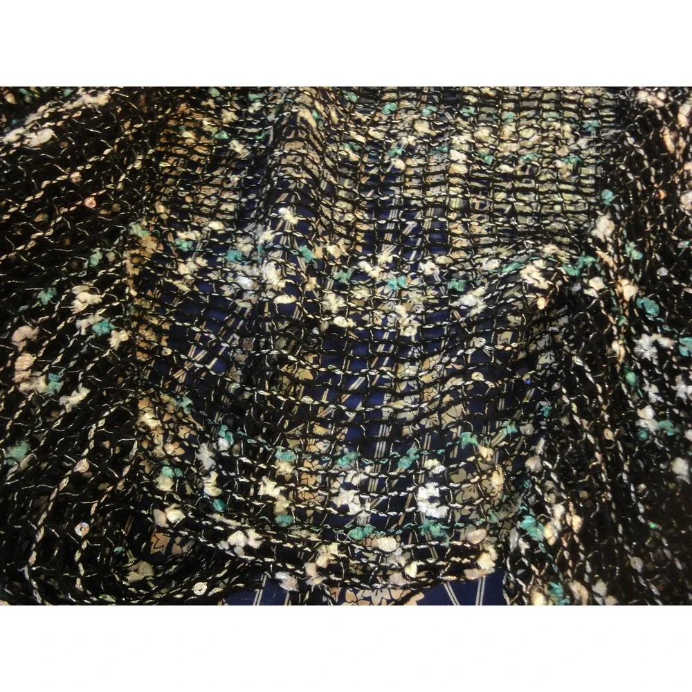 2 lot womens scarves scarf wraps‎  avenue Bealls green stripe black knited NWT - Picture 2 of 6